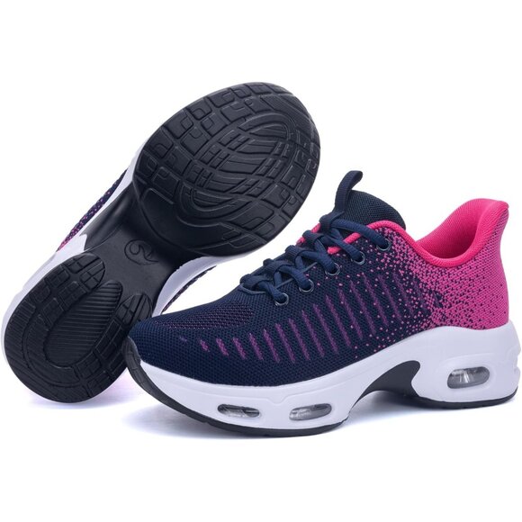 Women Rosered Slip On Running Shoes Tennis Sneakers Arch Support for Workout - Picture 4 of 6